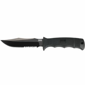 SOG SEAL PUP ELITE - KYDEX SHEATH - BLACK TINI, PARTIALLY SERRATED